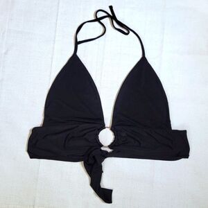 Nasty Gal Black Halter Top Bikini Top Size 4